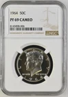 1964 NGC PF 69 Cameo 90% Silver Proof Kennedy Half Dollar Coin First Year Issue