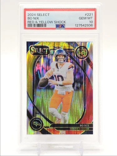 BO NIX 2024 SELECT CLUB LEVEL ROOKIE RED YELLOW SHOCK PRIZM RC PSA 10 Q0004