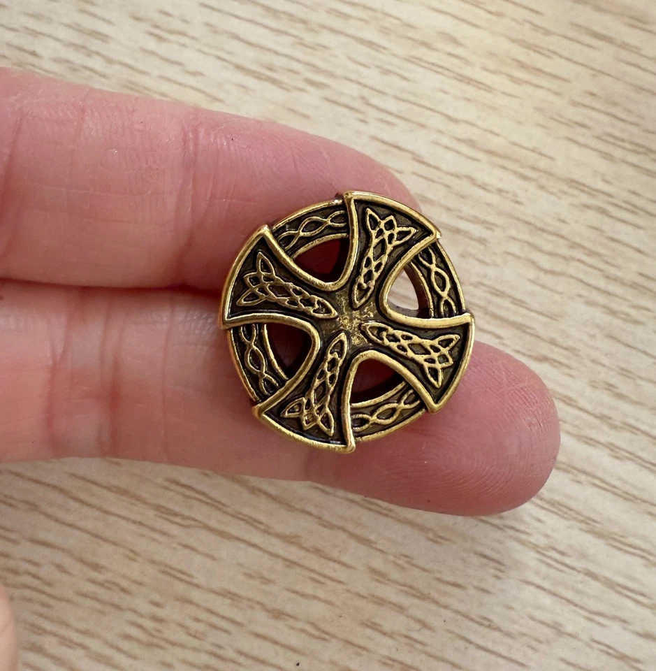 10PC Antiqued Gold Cross Shank Metal Buttons Sew on Buttons 20mm - Image 2 of 4