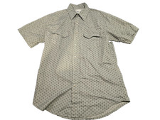 Wrangler Short Sleeve Western Shirt Men Size M Pearl Snap gray