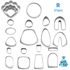 21Pcs Clay Earring Cutters Polymer Clay Tool DIY Ceramic Craft Cutting Mold B