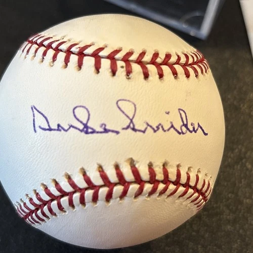 BASEBALL~SIGNED DUKE SNIDER(HOF)~PSA/DNA AUTHENTIC~RAWLINGS OLB BASEBALL & CUBE