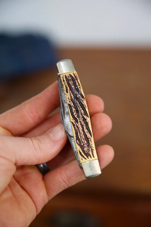 Vintage Colonial 3 Knife Blade STAG Handle Pocket Knife Antique folding - Image 4 of 4