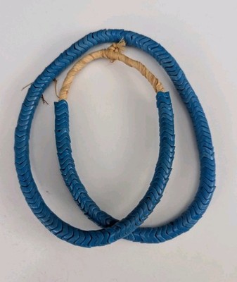  Interlocking Snake Vintage Trade Beads, Royal Blue, 9 mm , 24'' Strand 