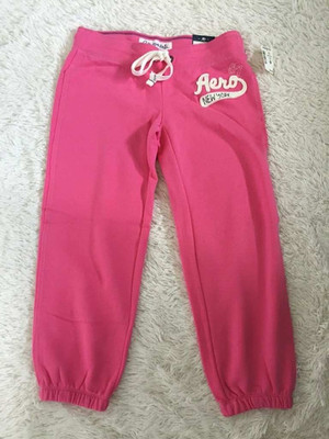 NWT Y2K AEROPOSTALE Heritage Capri Logo Sweatpants Juniors/Womens in Pink
