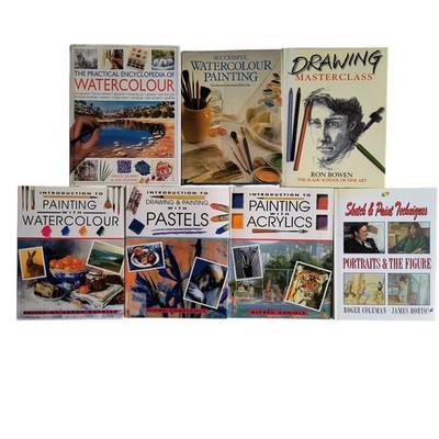 Art Instruction Books Bundle x7 Watercolour Drawing Painting Beginner Guide