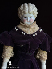Antique German 21" Hertwig Pet Name Ethel China Head Doll