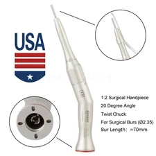 Dental Surgical Handpiece 20° Contra Angle Attachment 1:2 E-type Fit NSK 70mm
