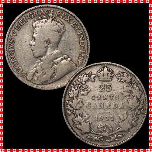 1912 Canada 25 Cents — photo from the most recent tracked eBay sale