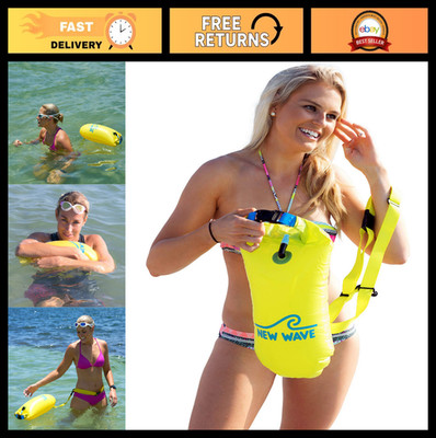 Highly Visible Swim Safety Float & Drybag for Open Water, Kayaking, Snorkeling