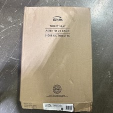 BEMIS ENAMELED WOOD COTTON WHITE ELONGATED TOILET SEAT 1500EC 390 NEW