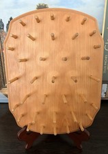 Vintage Wooden 37 Peg Thread Bobbin Spool Holder Wall Hanging Rack
