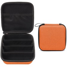 Travel Sunglasses Organizer Case Adjustable Slot For Multiple Orange 4 Slots