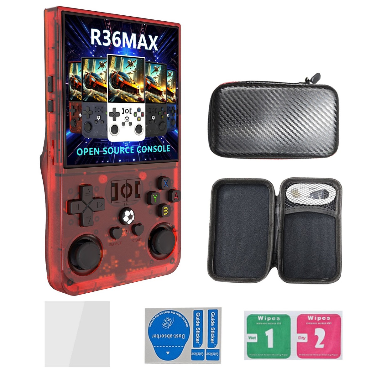 R36S Console De Vídeo Game Portátil Retro Sistema IPS De 3,5 Polegadas Pocket 15000 Player 64GB