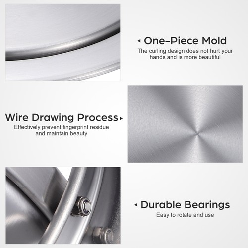 Stainless Steel Trash Can Lid Kitchen Bin Cover with Recessed Counter Top - Bild 10 von 12