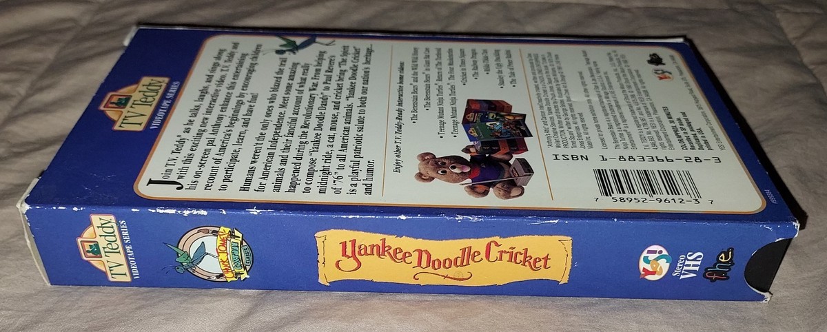YANKEE DOODLE CRICKET TV TEDDY VHS VIDEO TAPE 1993 MOVIE CARTOON