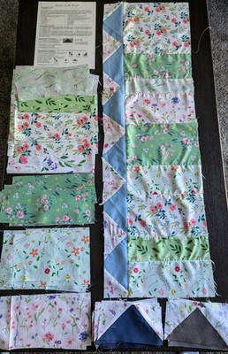 Unfinished Floral Polyester Quilt Kit Project With Pattern And Fabric 