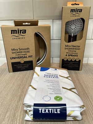 Mira Matt Chrom Optik Metall & Kunststoff Brauseschlauch 1,25m + Extra Siehe Bilder.