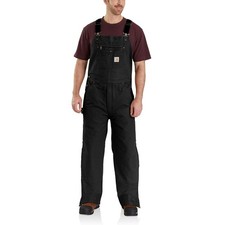 Carhartt Men's Washed Duck Insulated Bib Overall, Black, XXLarge Tall