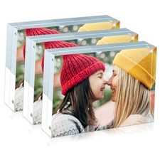 3 Pack Acrylic Frame 4x6, 20 Thicker, 20mm Thick Frameless Clear 4X6" 3 Pack 