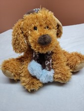 Hugfun Brown Plush Dog with scarf and hat