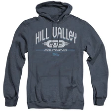 Back To The Future II Hill Valley 2015 Heather Mens Hoodie Navy Blue Officially