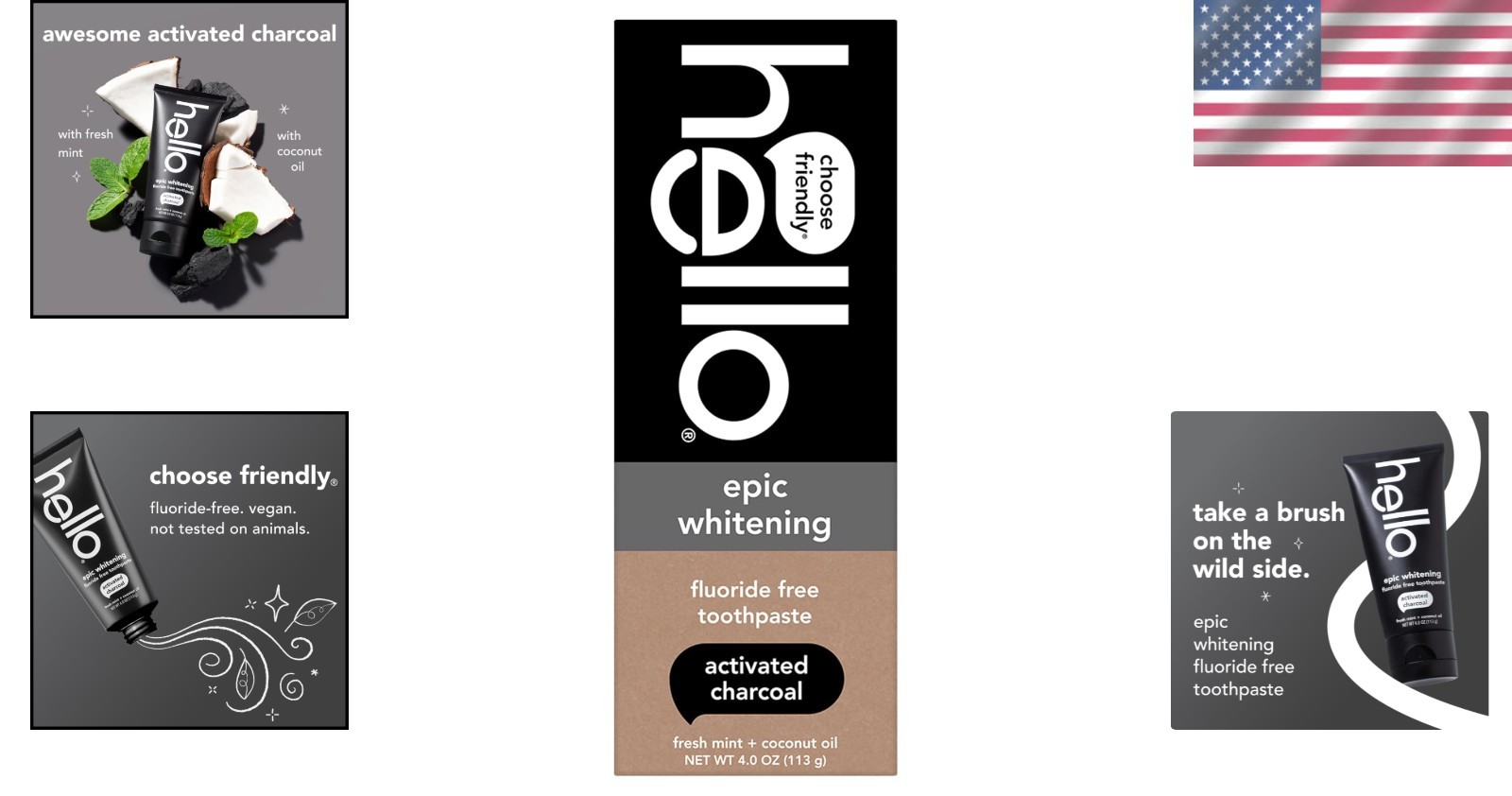 Epic Whitening Charcoal Paste - Black Toothpaste with Natural Ingredients, 4 Oz