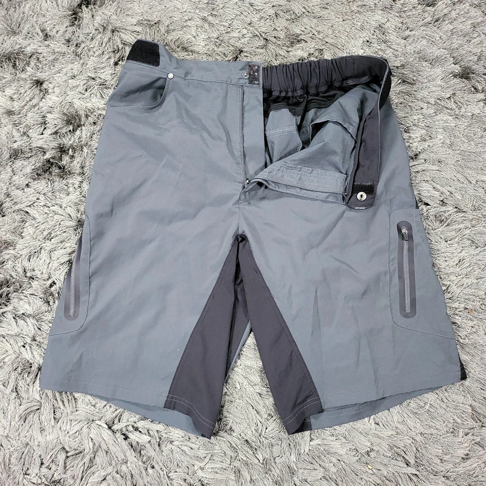 ZOIC Ether Mountain Bike Shorts Mens XXL Gray Stretch Zip Pockets Adjustable - Image 2 of 4
