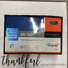 Bedgear Dri-Tec Twin Sheet Set Blue Cooling Performance Bedding Moisture Wick