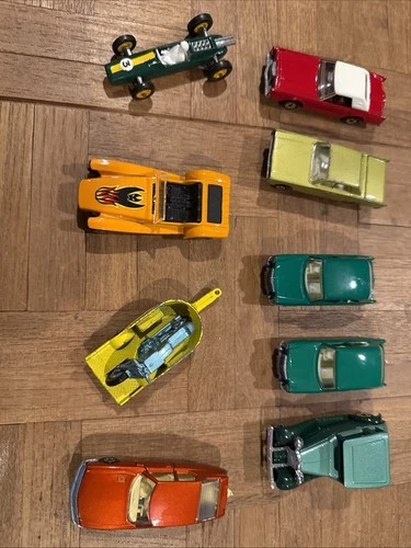 Vintage Matchbox Lesney Diecast Lot: Honda Motorcycle, Lotus race car plus more