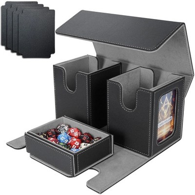 MTG Commander Card Storage Box - Fits 200 Double Sleeved Cards,3-in-1Card Dec...