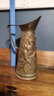 Vintage Peerage Brass Embossed Pub Scene Pitcher Made In England w/ Patina 11.5" — photo 3