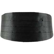 Winture Men's Formal Satin Adjustable Cummerbund Black Men Cummerbunds for Tuxed