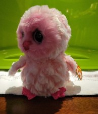 Ty Beanie Boos 6" Twiggy the Pink Owl with Glitter Eyes Stuffed Animal