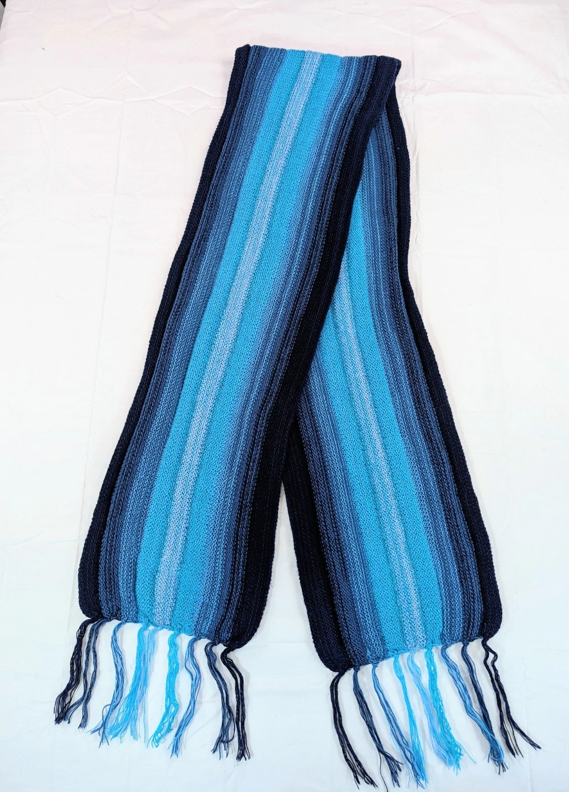 Blue Extra Soft Alpaca Scarf Peruvian Inca Pattern Textile