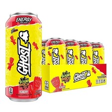 GHOST Energy Drink - 12-Pack, Sour Patch Kids Redberry, 16oz - Energy & Focus &
