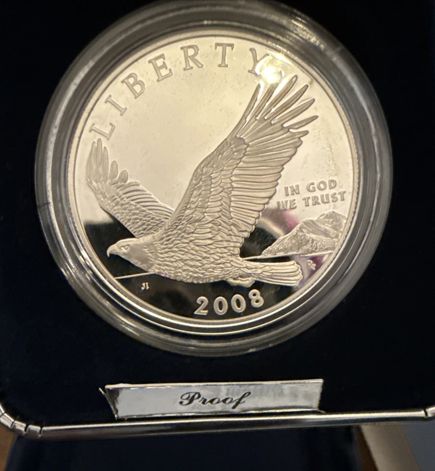 2008 Bald Eagle Commemorative Silver Dollar Proof  - Image 4 of 4