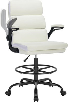 Drafting Chair Tall Office Chair with Padded Flip-Up Armrests Executive Ergonomi