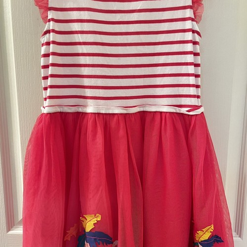 Mini Boden Pink Tulle Applique Tutti Fruity Elephant Dress Girls Size 8-9 - Picture 3 of 18