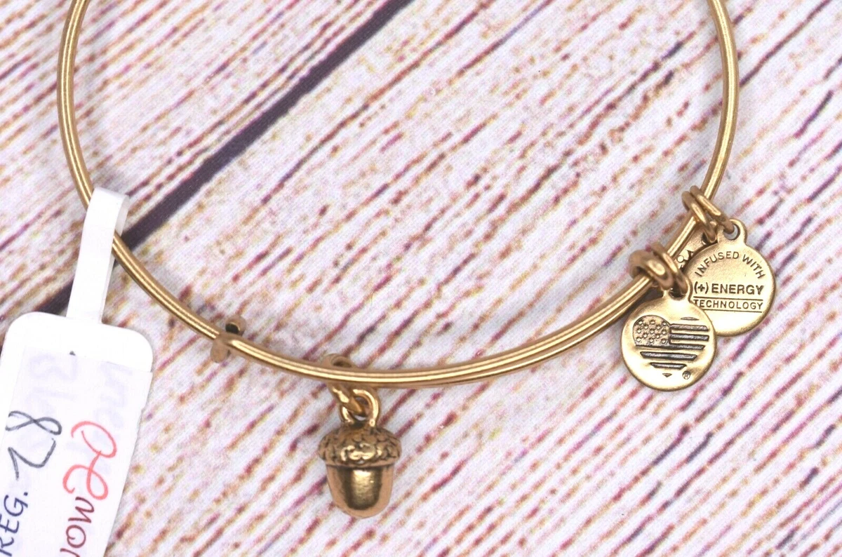 NEW NWOT Alex and Ani Unexpected Blessings Acorn Charm Gold Bracelet