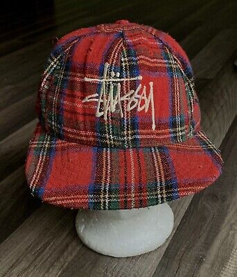 Vintage Stussy Capz Tartan Plaid Cap USA Baseball SnapBack Vintage Stussy Capz Tartan Plaid Cap USA Baseball SnapBack