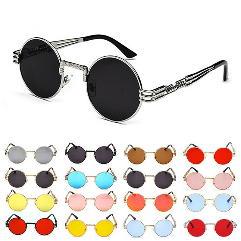 Fashion Metal Retro Round Sunglasses UV400 Vintage 90s  display picture 2