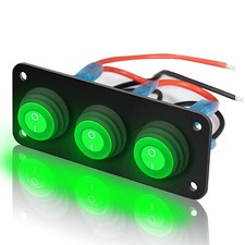 3 Gang Toggle Rocker Switch Panel LED Marine Car Boat Truck Waterproof
