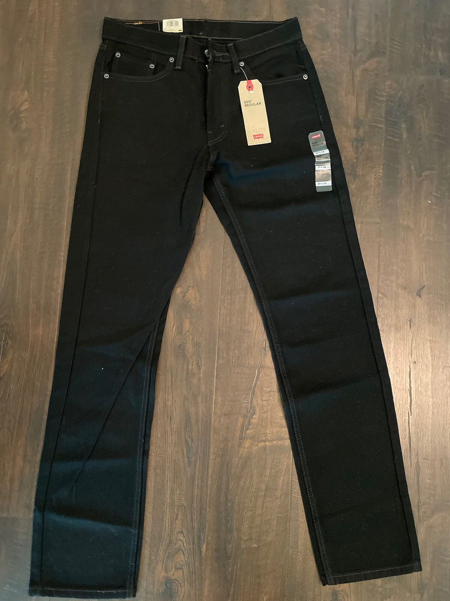 NEW Men's Levi's 505 Regular Fit Black Jeans in many sizes NEW Men's Levi's 505 Regular Fit Black Jeans in many sizes