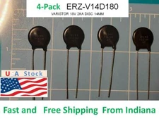4-Pack Panasonic ERZ-V14D180  VARISTOR 18V 2KA DISC 14MM  Free shipping