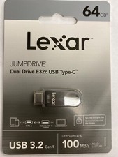 Lexar 64GB USB 3.1 Gen 1 Flash Drive USB A USB C 130MB/s