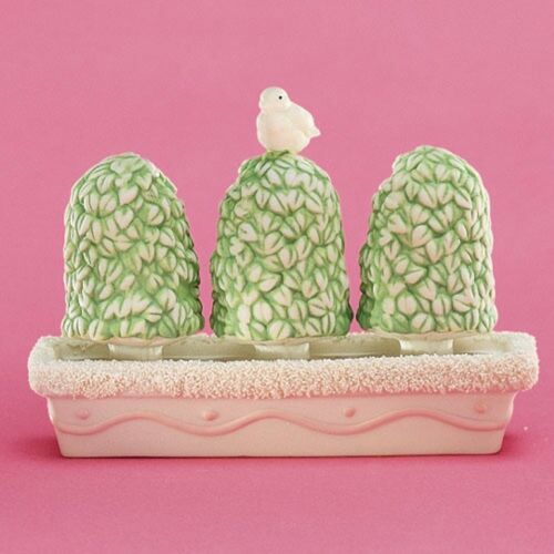 SHRUBS-IN-A-TUB-amp-BIRD-TRIPLE-26123-Springtime-Stories-Snowbunnies-DEPT-56