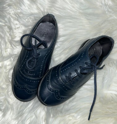 ZARA Girls Make A Wish Navy WingTip School Uniform Shoes 26