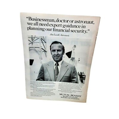 1974 Mutual Benefit Financial Jim Lovell Astronaut NASA Print Ad vintage 70s