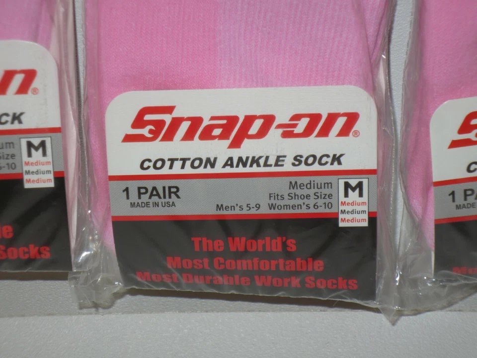 12 PAIRS Snap-On PINK Ankle Socks MEDIUM 6-10 *FREE SHIPPING* MADE IN USA *NEW* - Image 2 of 4